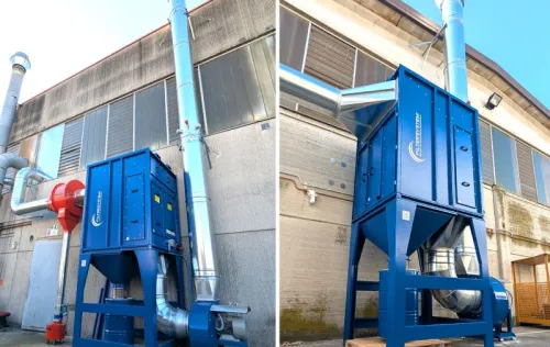 Installazione impianto di aspirazione in Lombardia con filtri a cartucce autopulenti