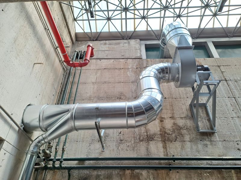Impianto aspirazione aria calda compressori